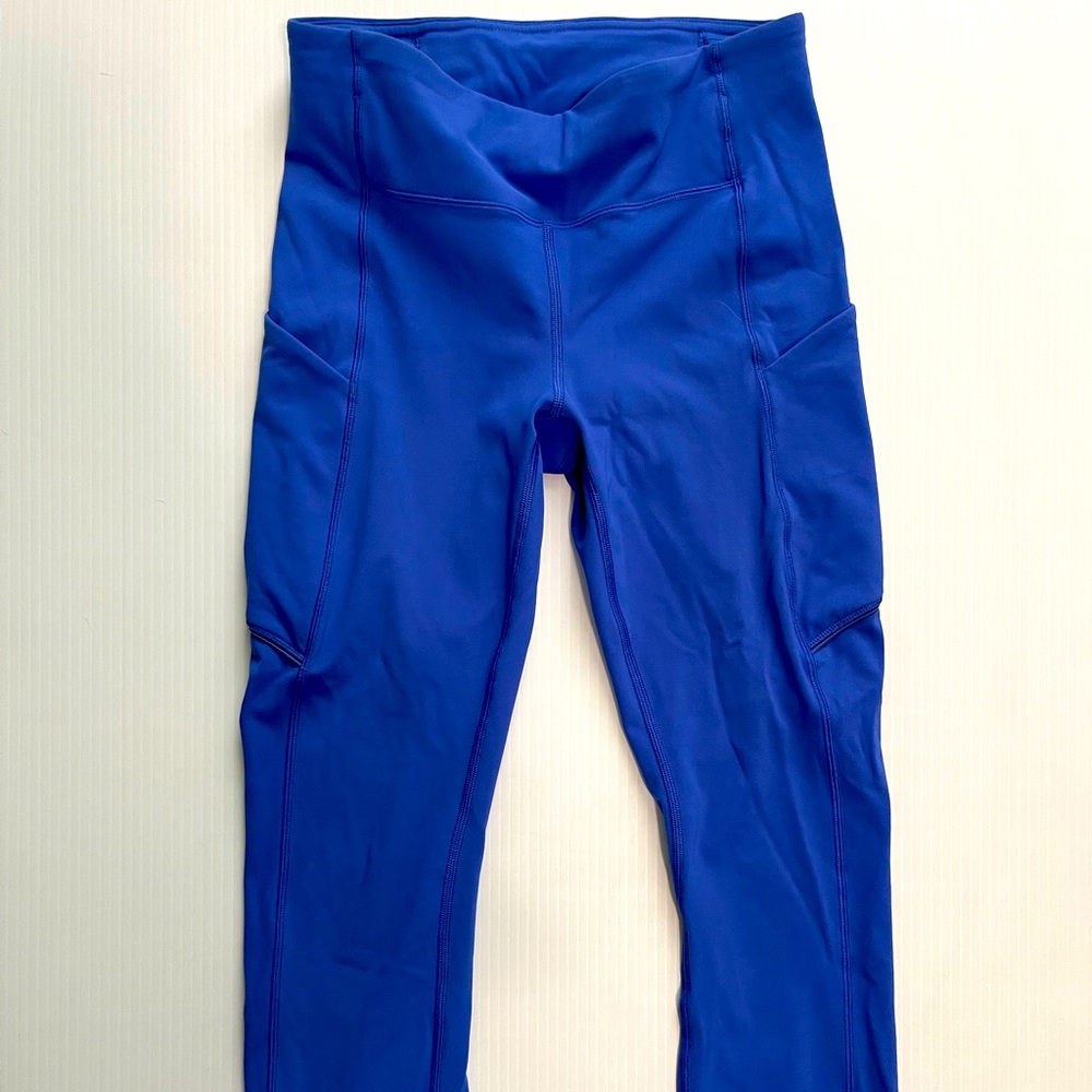 Lululemon blue leggings size 4 side pockets